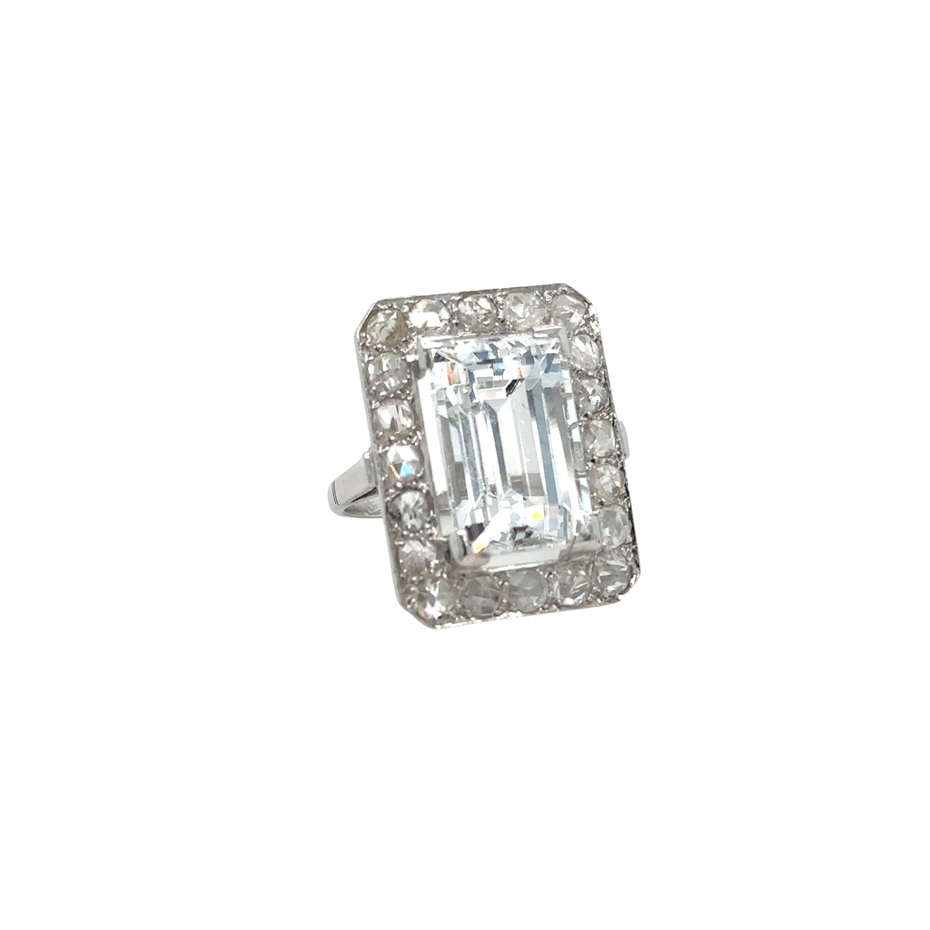 White Gold Ring - Zirconium Oxide and Diamonds