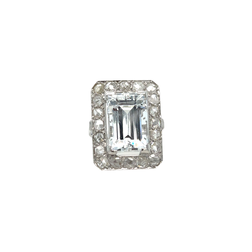 White Gold Ring - Zirconium Oxide and Diamonds