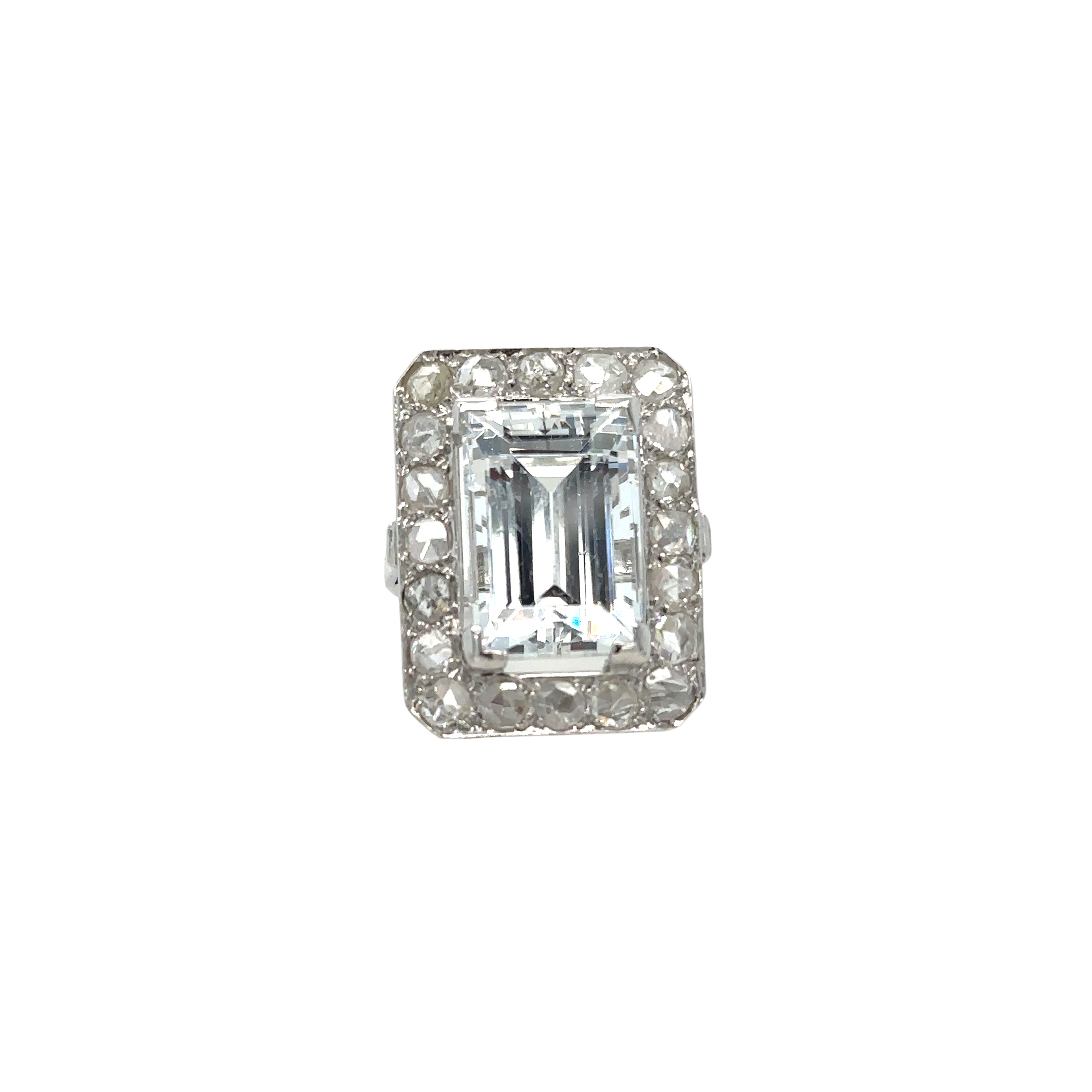 White Gold Ring - Zirconium Oxide and Diamonds