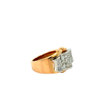 Bague Tank Or rose et Platine - Diamants - 1940