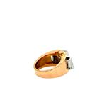 Bague Tank Or rose et Platine - Diamants - 1940