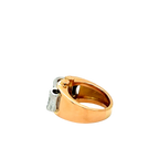 Bague Tank Or rose et Platine - Diamants - 1940