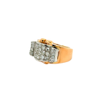Bague Tank Or rose et Platine - Diamants - 1940