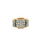 Bague Tank Or rose et Platine - Diamants - 1940