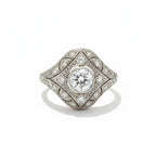 Art Déco - Bague Platine et Diamants