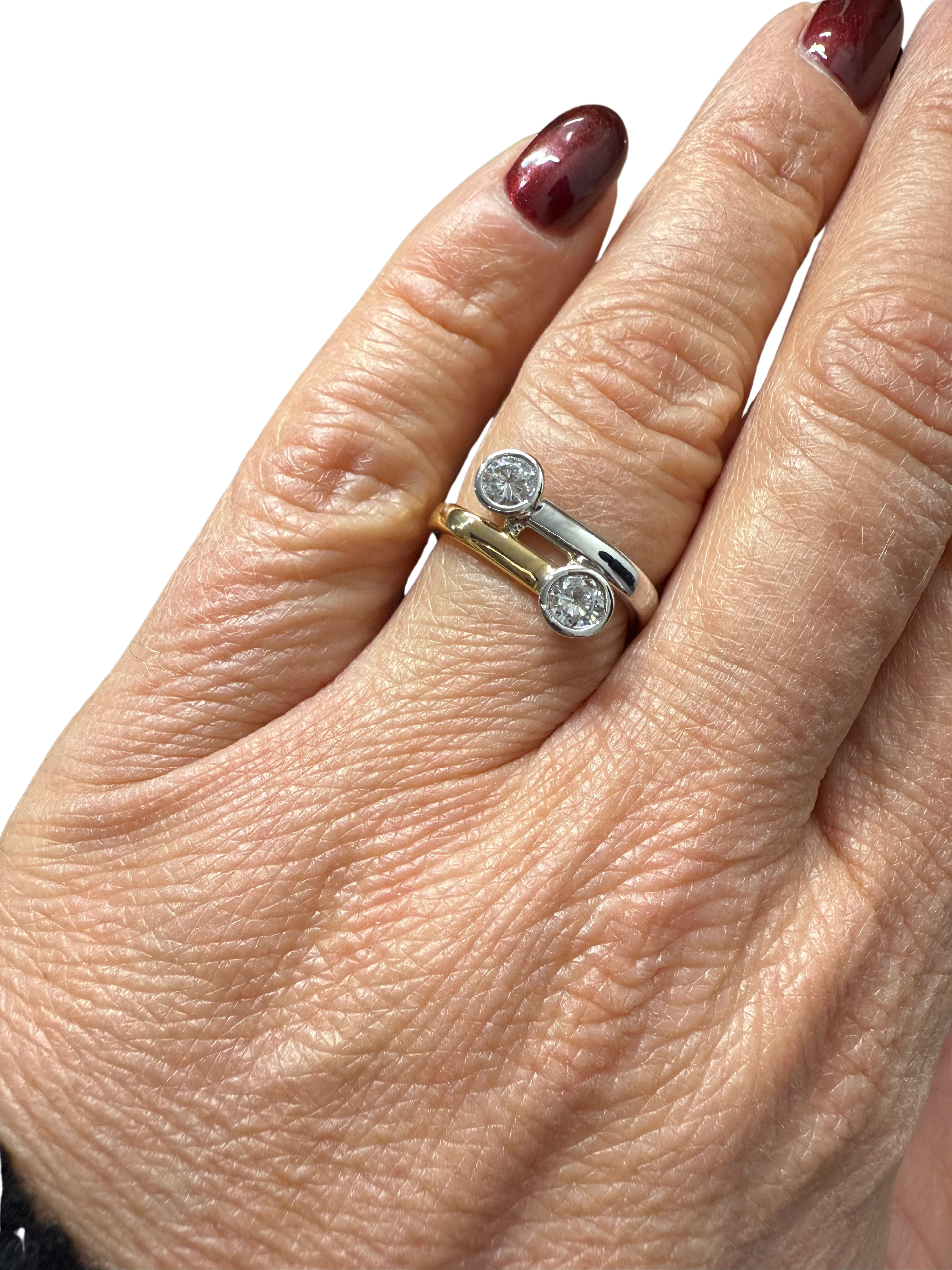 Bague diamants - Or jaune et Platine