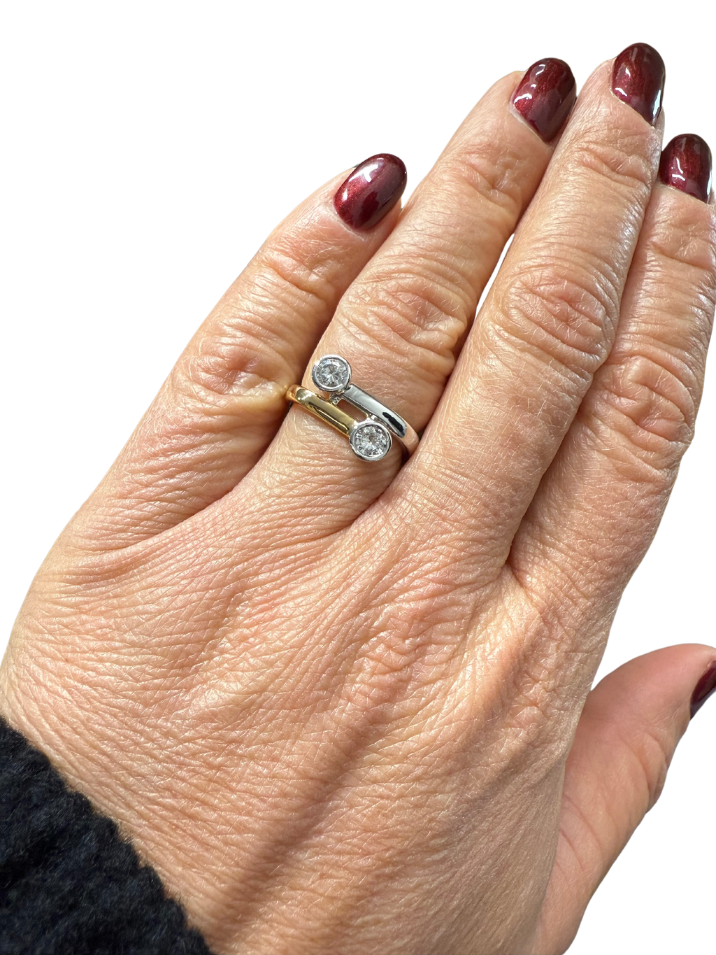 Bague diamants - Or jaune et Platine