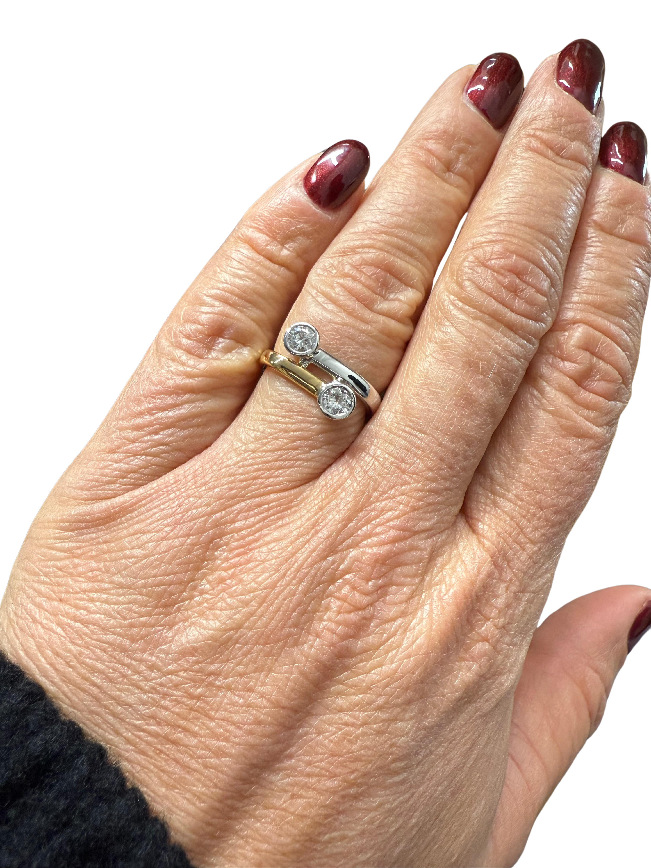 Bague diamants - Or jaune et Platine