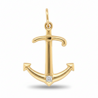 Pendentif Ancre Or jaune et Diamant