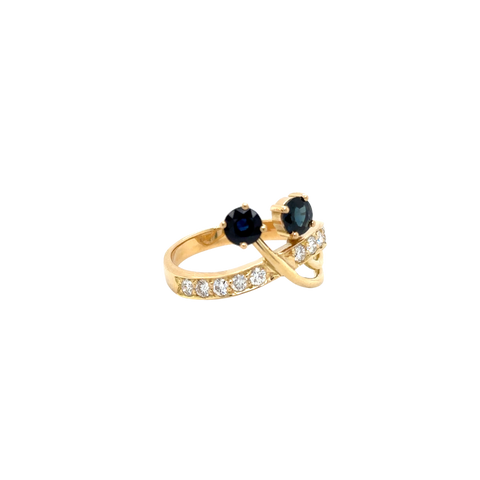 Bague Or Jaune - Saphirs et Diamants