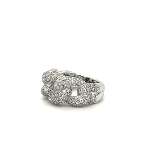 Bague Maillon Or Blanc et Diamants