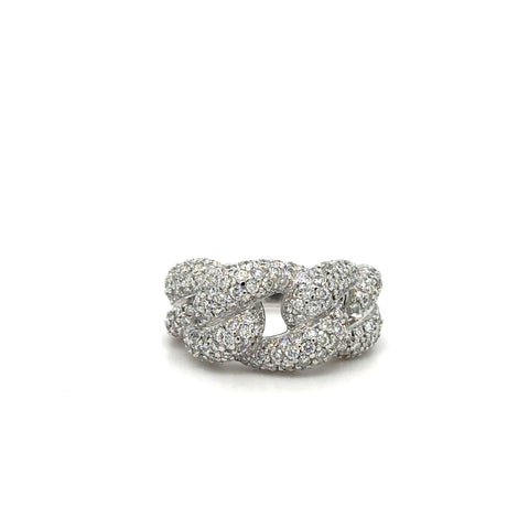 Bague Maillon Or Blanc et Diamants