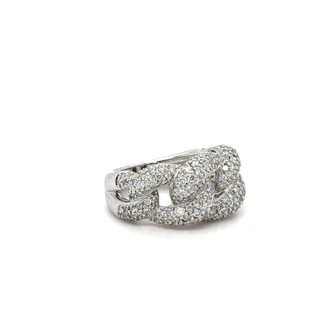 Bague Maillon Or Blanc et Diamants