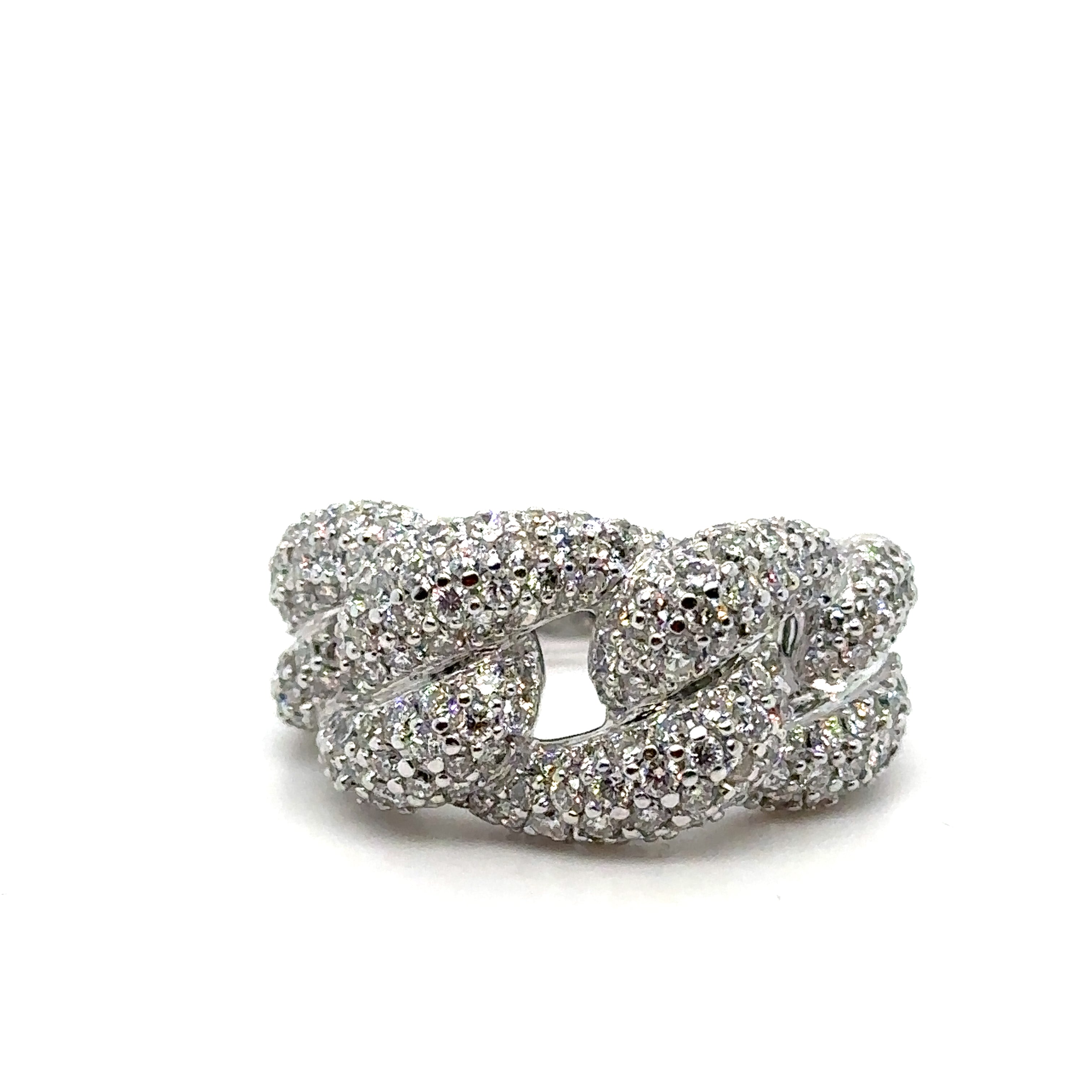 Bague Maillon Or Blanc et Diamants