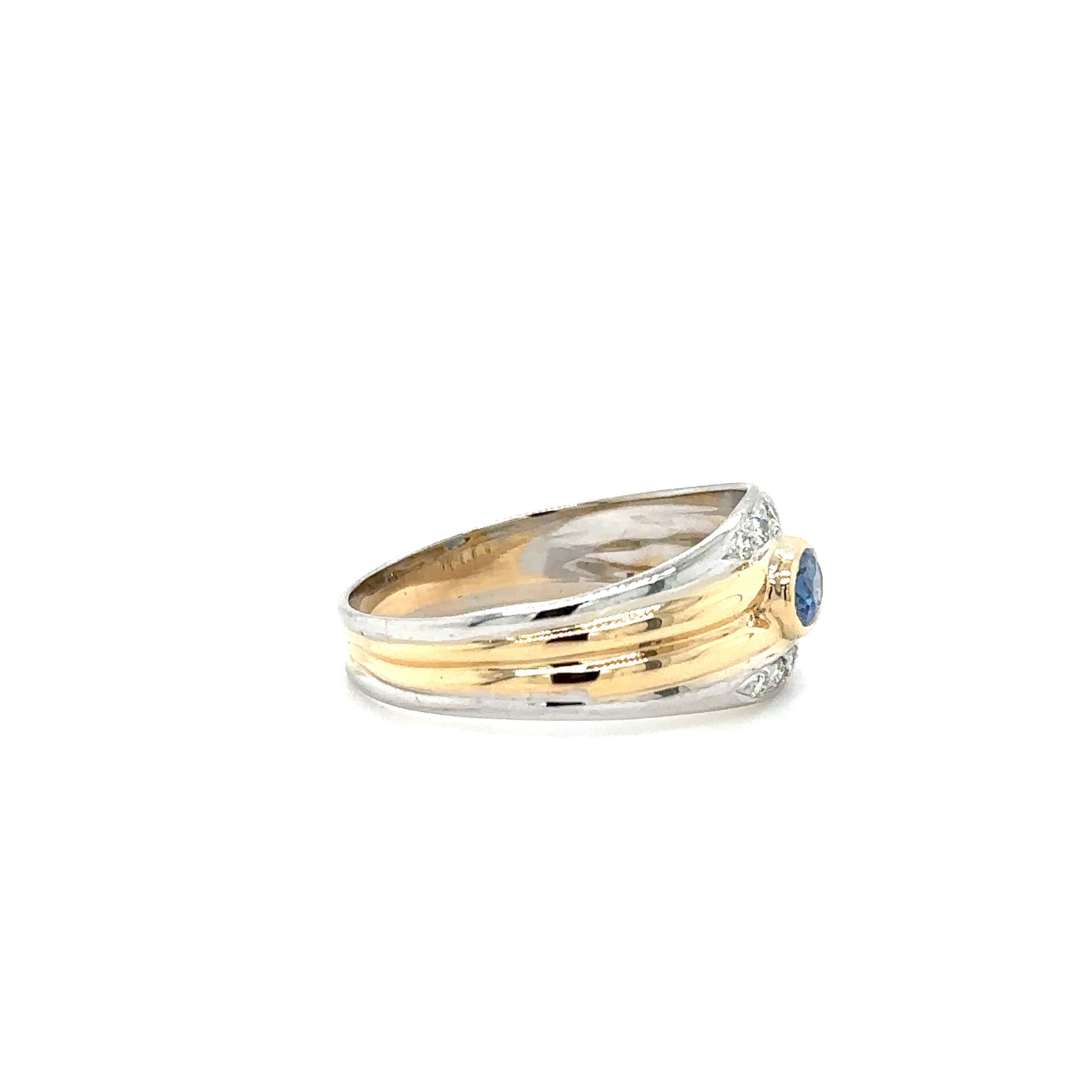 Bague Deux Ors - Saphir et Diamants