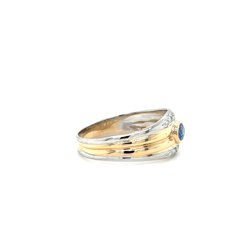 Bague Deux Ors - Saphir et Diamants