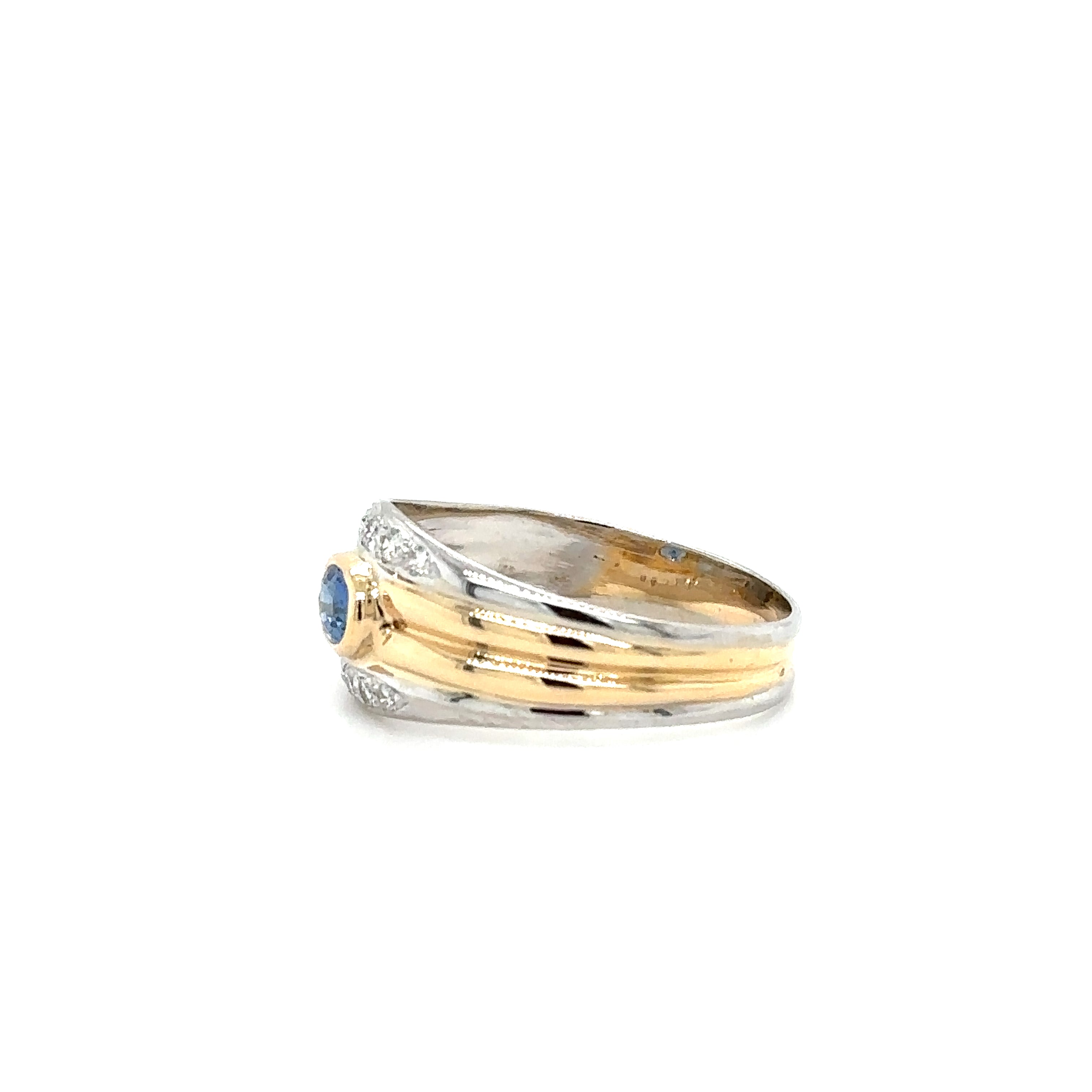 Bague Deux Ors - Saphir et Diamants