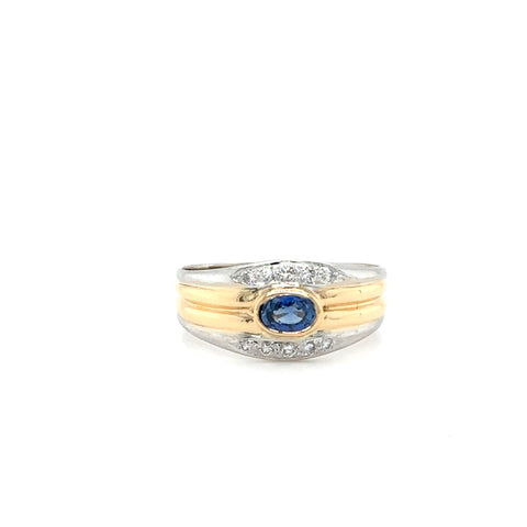 Bague Deux Ors - Saphir et Diamants