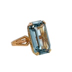 Bague Or jaune et Zyrconium bleu