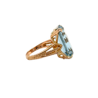 Bague Or jaune et Zyrconium bleu