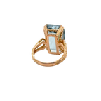 Bague Or jaune et Zyrconium bleu