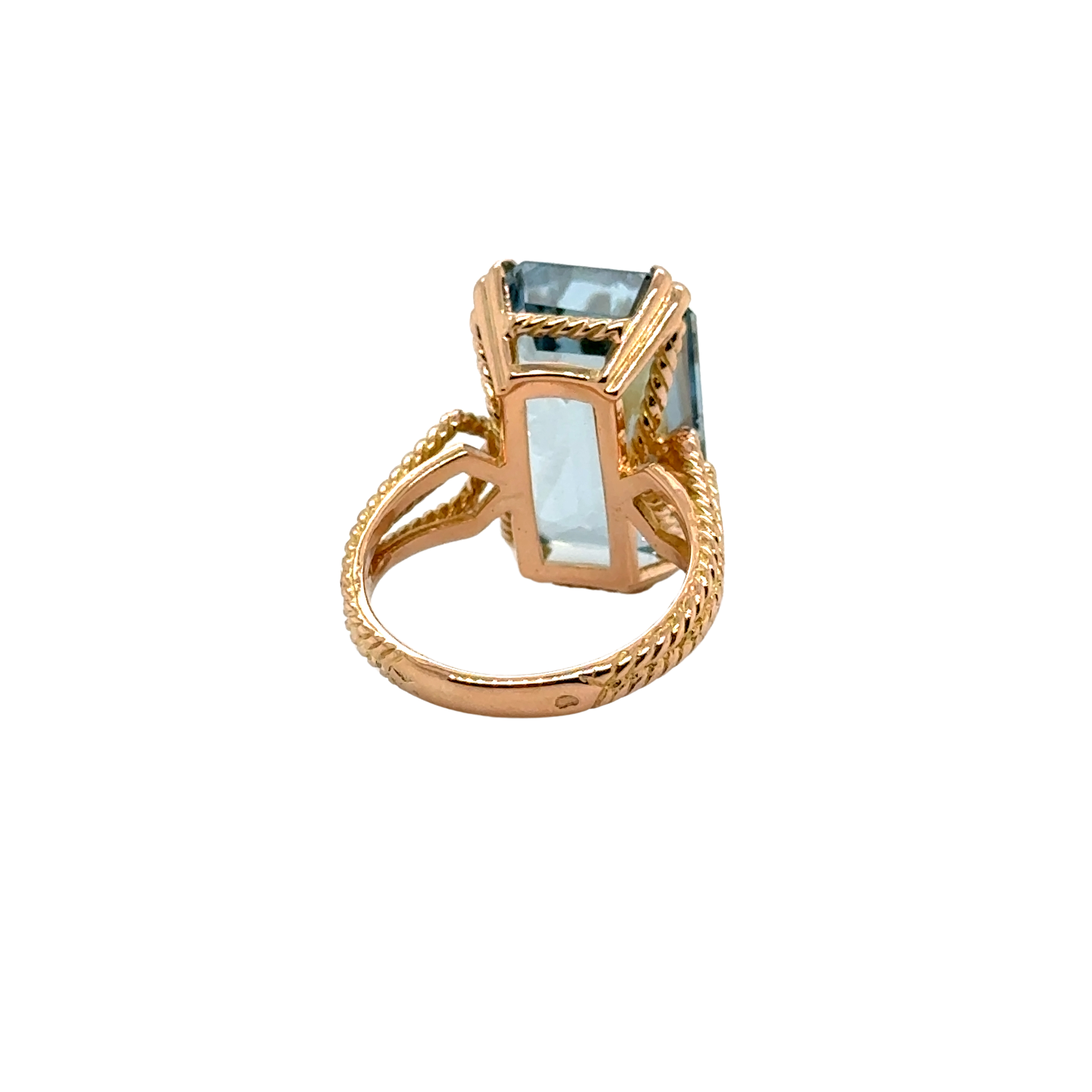 Bague Or jaune et Zyrconium bleu