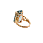 Bague Or jaune et Zyrconium bleu