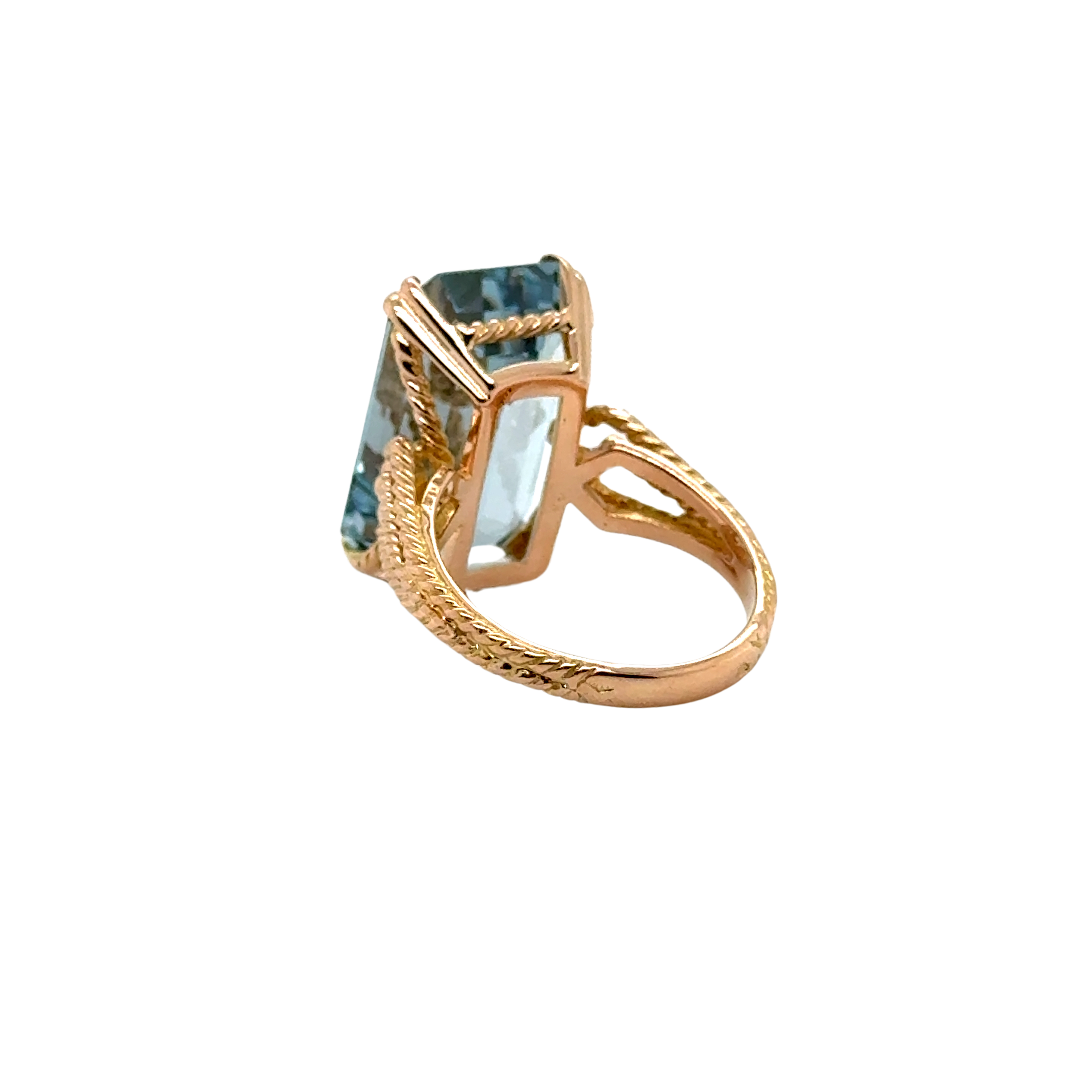 Bague Or jaune et Zyrconium bleu