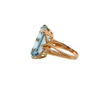 Bague Or jaune et Zyrconium bleu