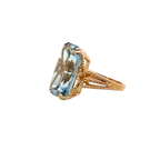 Bague Or jaune et Zyrconium bleu