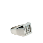 Chevalière Initiale « B » - Or Blanc