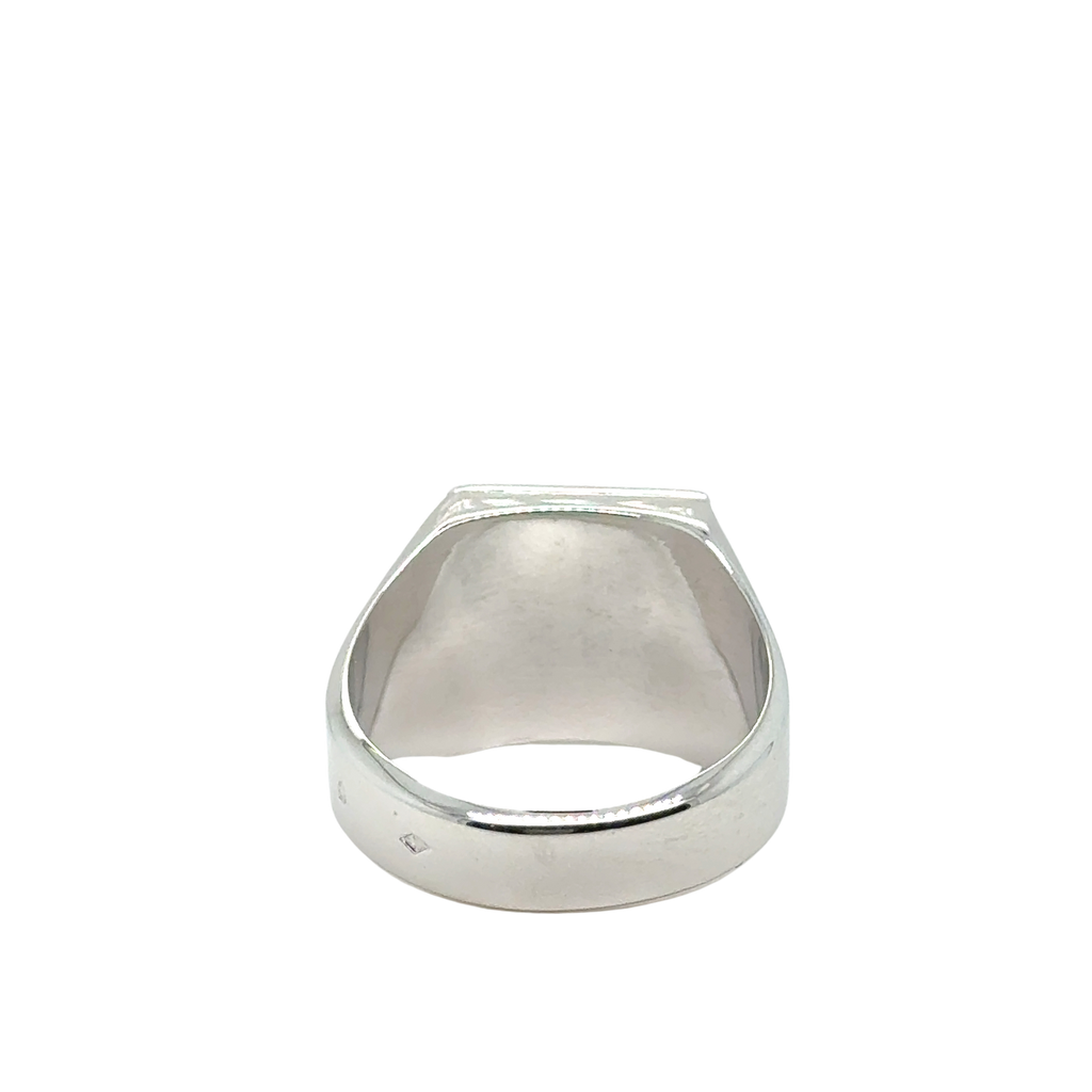 Chevalière Initiale « B » - Or Blanc