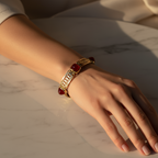 Art déco -  Bracelet Or jaune et cabochon Cornaline