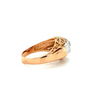 Bague Tank - Or Rose et Platine - Diamants - 1940