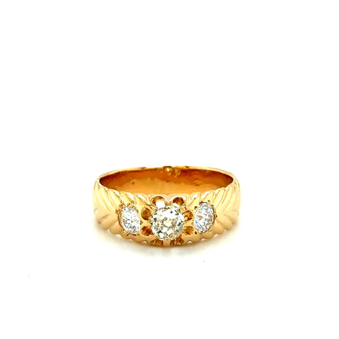 Bague Rétro Or jaune et diamants