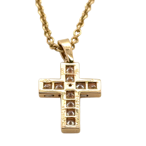 CARTIER - Pendentif croix avec diamants