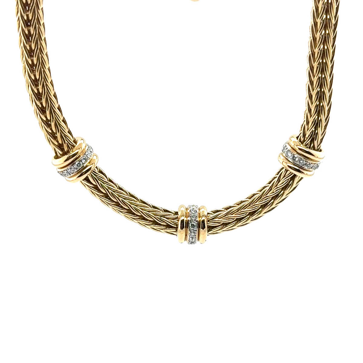 La pépita - Collier ras du cou or Jaune et Diamants