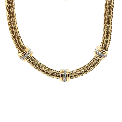 La pépita - Collier ras du cou or Jaune et Diamants