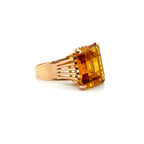 Bague Or jaune et Quartz fumé