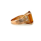 Bague Or jaune et Quartz fumé