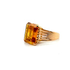 Bague Or jaune et Quartz fumé