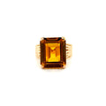 Yellow gold and smoky quartz ring