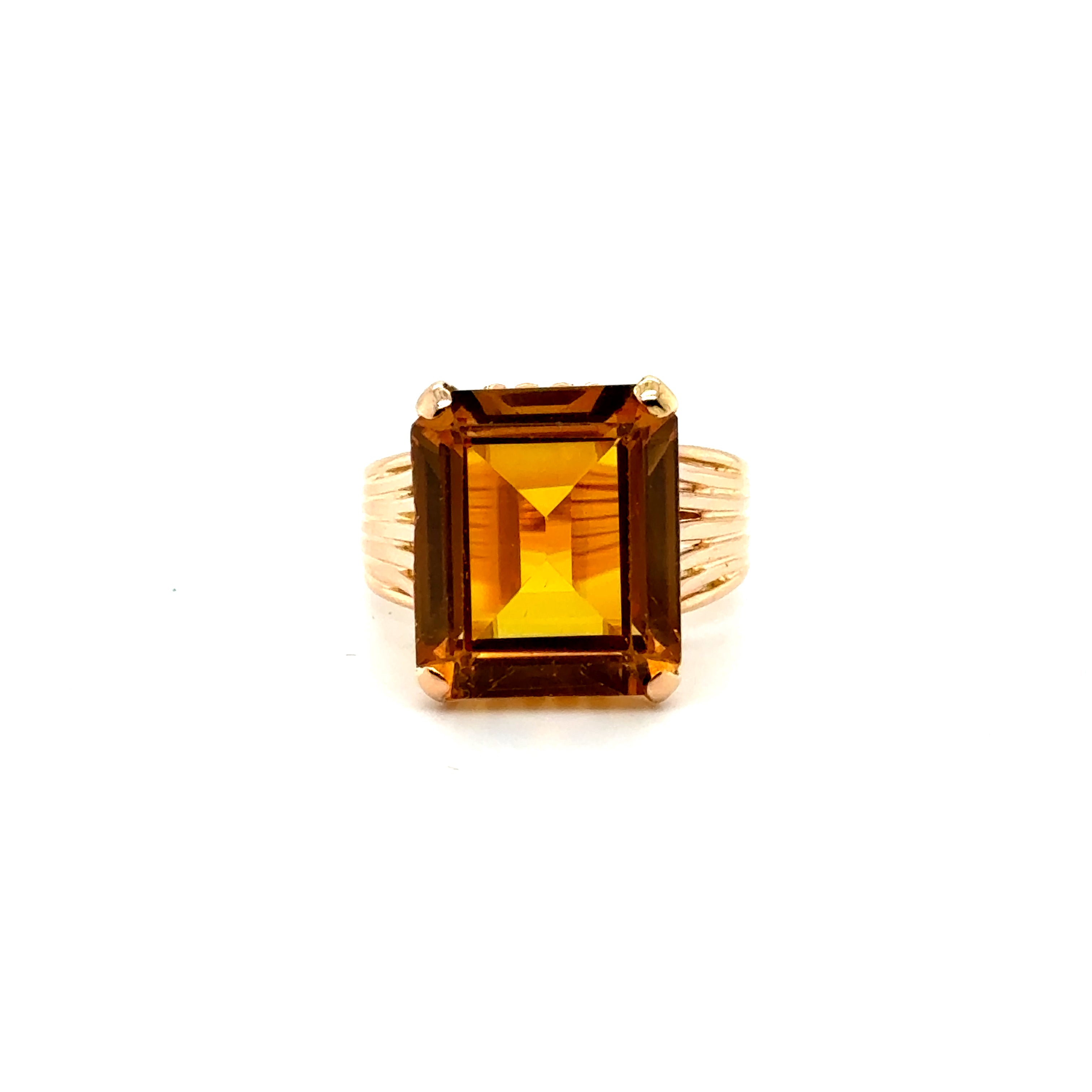 Bague Or jaune et Quartz fumé