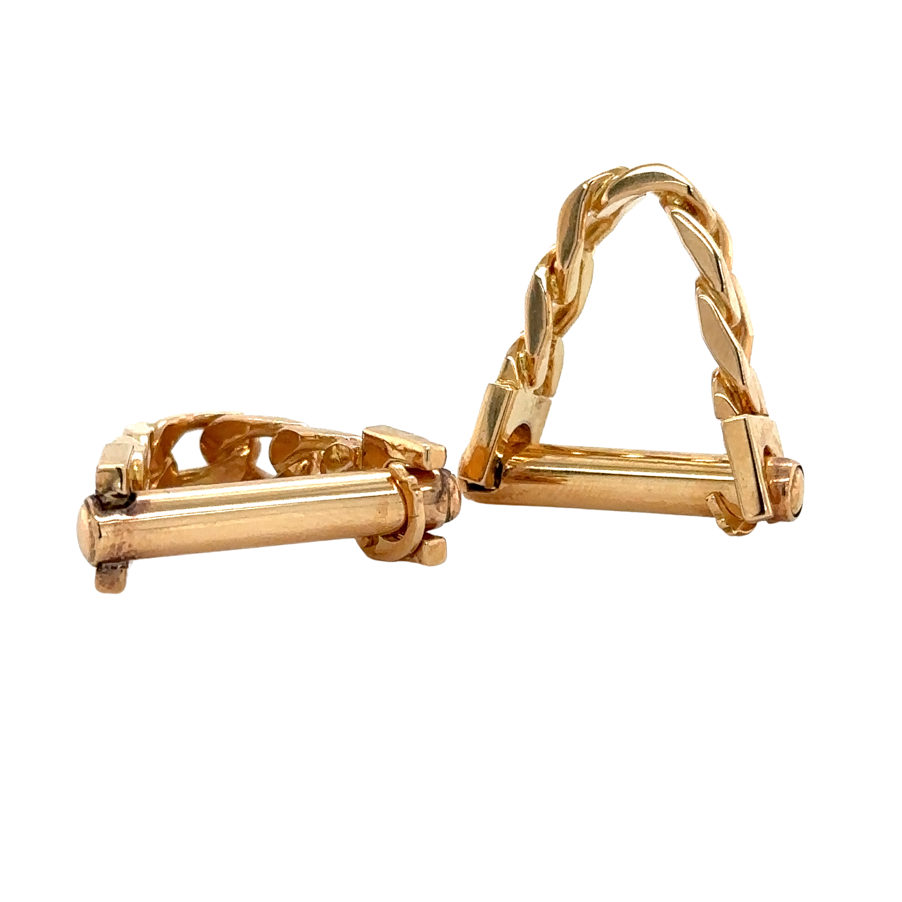 Boutons de manchette - Or jaune - Modéle Etrier