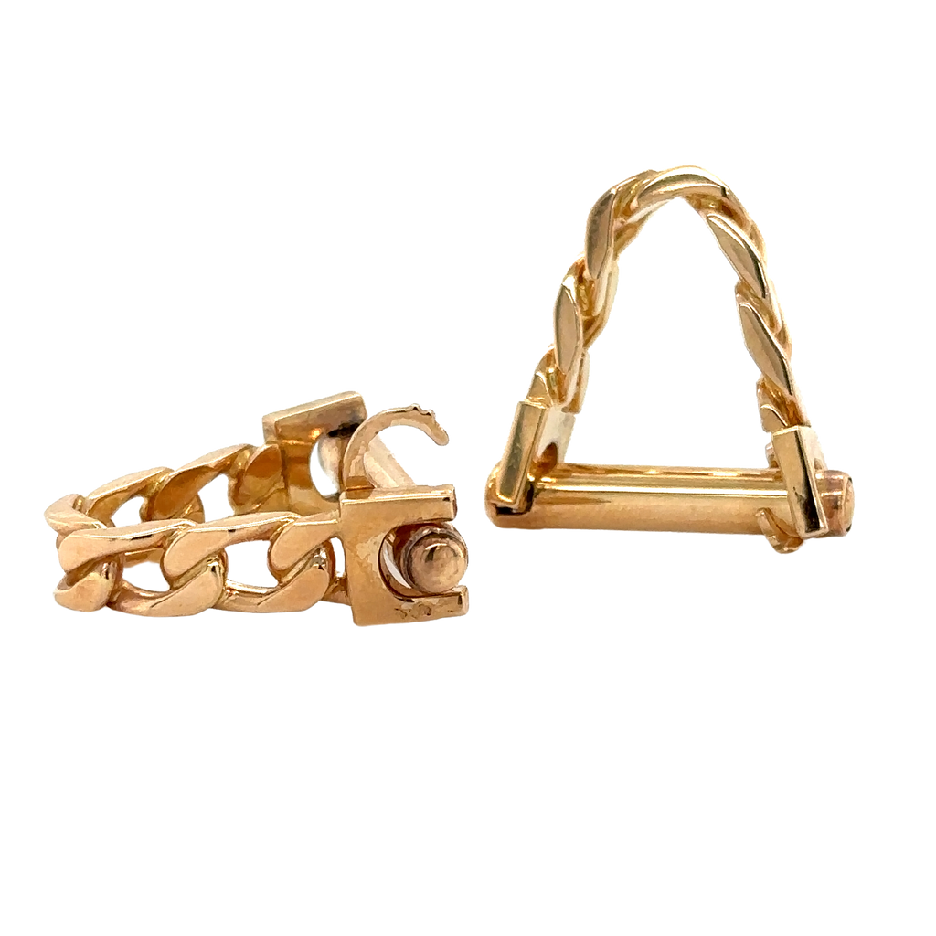 Boutons de manchette - Or jaune - Modéle Etrier