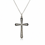 Art Déco -  Pendentif Croix or blanc et diamants