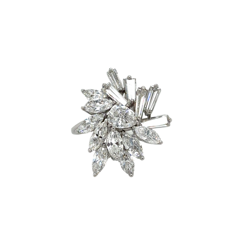 Bague Cocktail - Diamants Marquise et Baguette - Éclat Incomparable