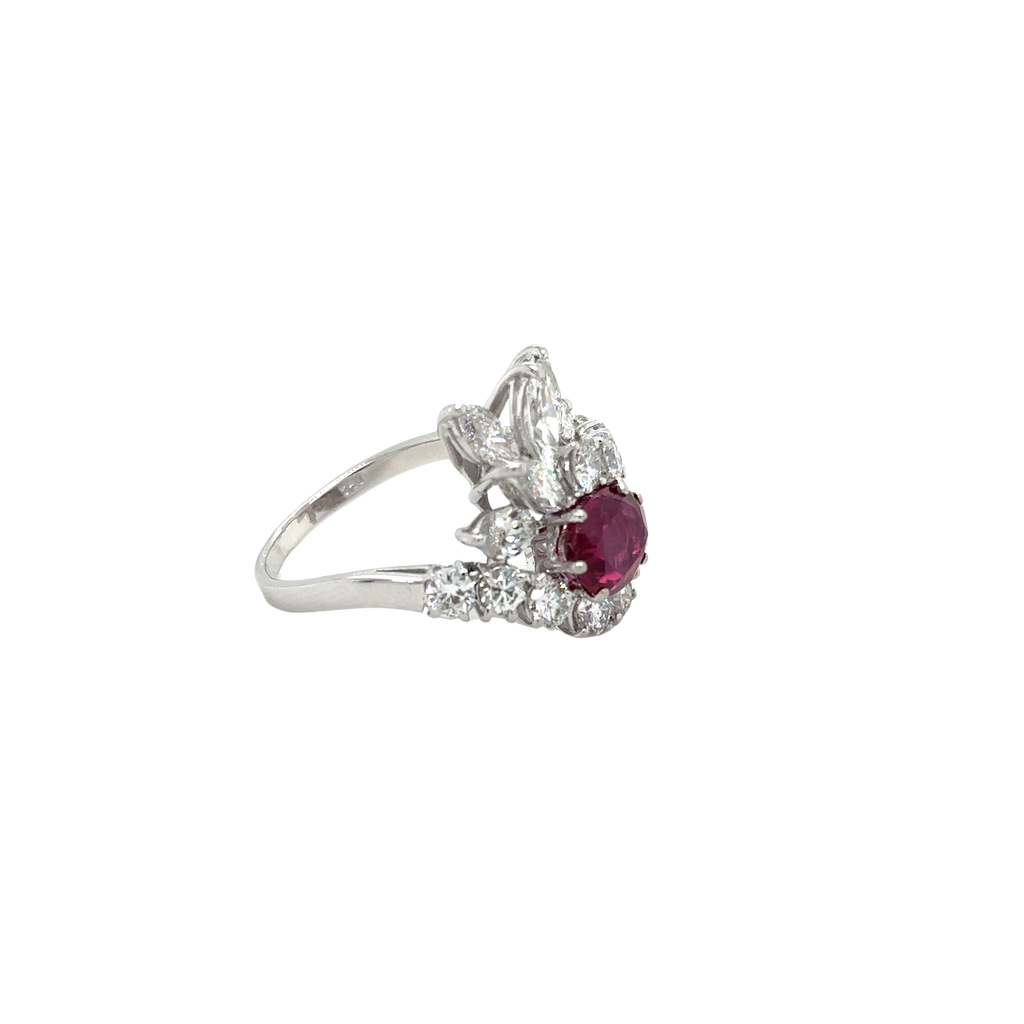 Bague Cocktail - Rubis et Diamants