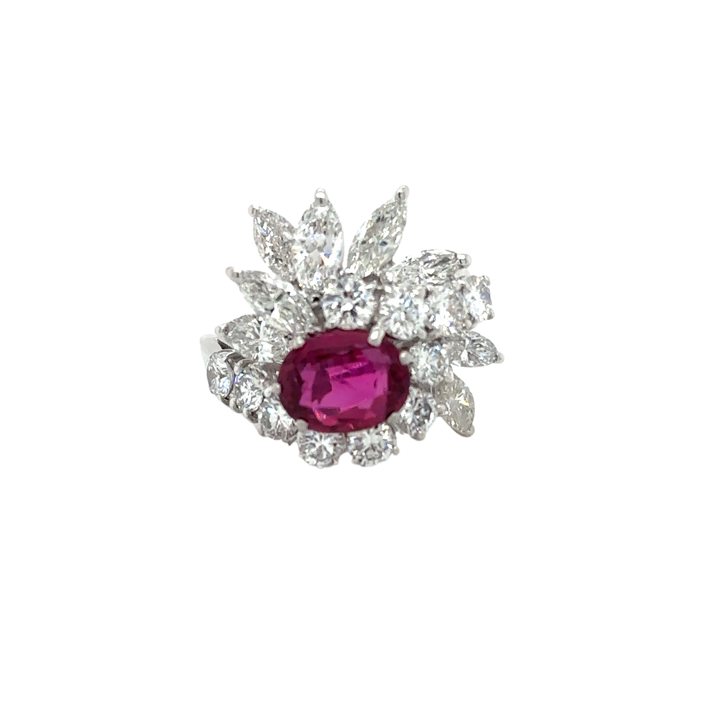 Bague Cocktail - Rubis et Diamants