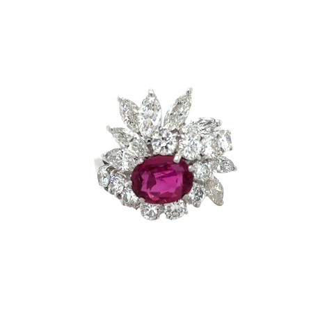 Bague Cocktail - Rubis et Diamants